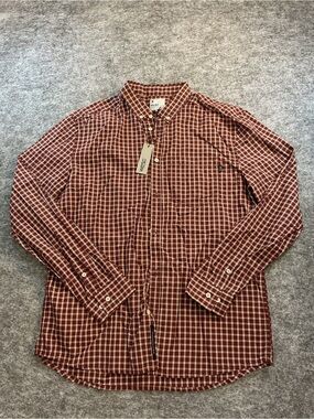 Wesc Maroon and white Long Sleeve Button Up Size XL